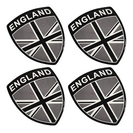 PTDecals 4 PCS 4x5CM Soft Flexible Epoxy Black Grey White The Union Jack England Flag Emblem Sticker UK GB Flag Badge Decals for Vehicle Auto Car Motorcycle Helmet Home Decoration