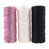 Mandala Crafts Black White Pink Metallic Bakers Twine for Gift