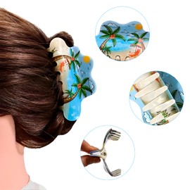 Beach Hair Clips – Beach Claw Clips for Women & Girls – Ocean Themed Hair Accessories for Vacation and Pool Party