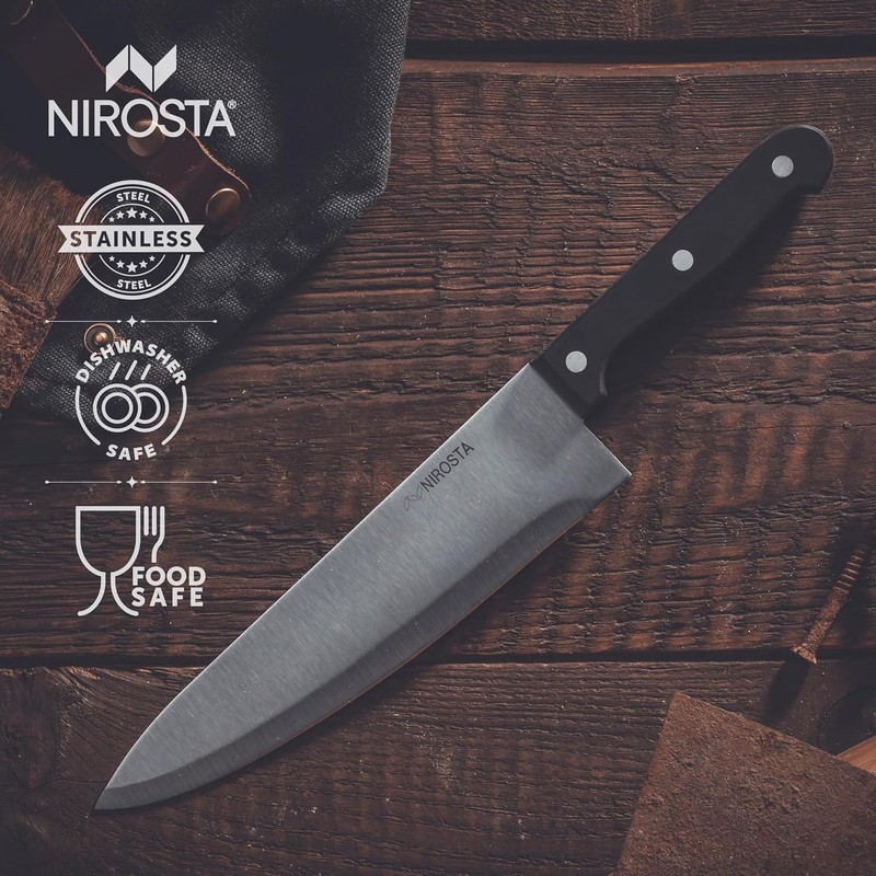 Nirosta Fackelmann Coltello da Cucina Lama Larga, Acciaio, Argento