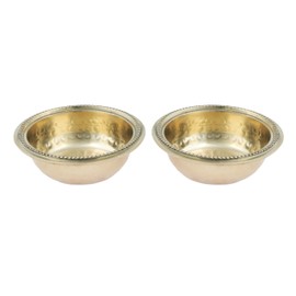 Set of 2 Decorative Pooja Bowls Multipurpose Puja Small Brass Katori Prasad Bowls Pooja Articles Traditional Festival Housewarming Puja Decoration Items (Size :- 2" Inches)