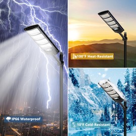 Solar Street Lights Outdoor Waterproof, LED Dusk to Dawn Solar Light, Flood Lights with Motion Sensor and Remote Control, for Exterior Wall, Patio, Yard, Deck, Garden,Parking Lot Lights(2-Pack)