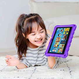 8 inch 2020/2022 Tablet Cases Cover for Kids-DiHines Kids-Proof Light Weight Protective Case with for 8 inch Tablet 2020/2022 for Girls/Boys(Purple)