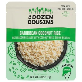 A Dozen Cousins Caribbean Coconut Rice Seasoning Sauce, Non GMO, Gluten Free, 4 Ounce (Pack of 10)