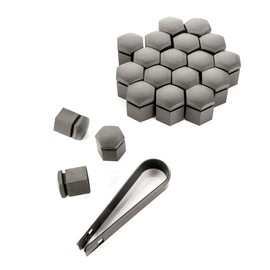 LST 20x Hexagonal Wheel Bolt Cover Caps Wheel Caps Set 17 mm Grey Matt