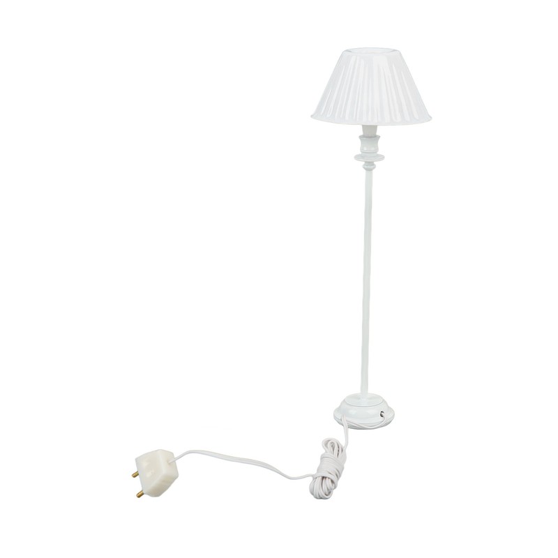 Miniature Dollhouse Floor Lamp White Shell Pattern Retro Elegant DIY