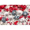 PUSHPACRAFTS 8 x Grey & White Knobs for Cupboard Drawer