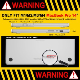 CISSOOK for MacBook Pro 14 Inch Case M4 Chip A3112 A3185 A3401/M3 A2992 A2918/A2442 M1/A2779 M2, Plastic Hard Shell Case for MacBook Pro 14" 2021-2025 with Keyboard Cover-Lavender Gray