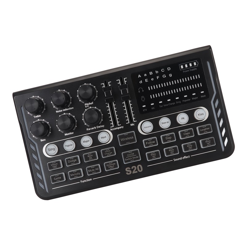 BT5.0 Wireless Sound Card Noise Reduction Modes Adjustable Sound Mixer