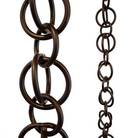 Nutshell Stores Double Loops Rain Chain - Bronze - 6 Feet