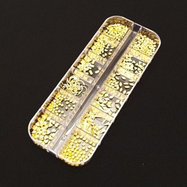 네일아트 세트 골드리벳 꾸미기 네일파츠 레진아트 (WFFPXHE) Nail Art Set Gold Rivet Decoration Nail Parts Resin Art (WFFPXHE)