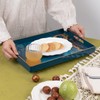 MAONAME Rectangle Decorative Tray, Plastic Serving Tray with Handles, Tempered