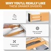 4 Pack Drawer Dividers Bamboo 2.6" High, 16-22" Adjustable Drawer