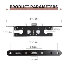 Storm Door 2 Piont Mortise Lock Body Replacement Fit for Pella Storm Door Handle Set Part (Black)
