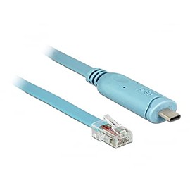Delock Adapter USB 2.0 Type C Male to 1 x Serial RS-232 RJ45 Connector 3.0 m Blue