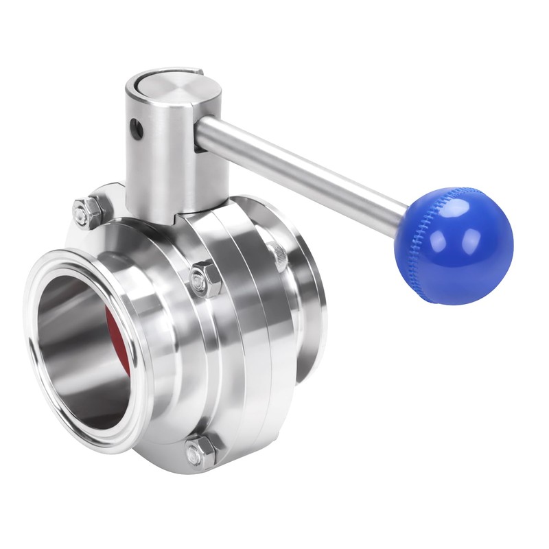 DERNORD 2 Pack 2 Inch Tri Clamp Sanitary Butterfly Valve