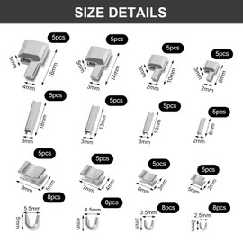 Pack of 100 Zip Repair Kit Metal Repair Kit Zip Repair with Install Pliers Zip Repair Kit for Clothes Jackets Jeans