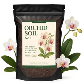 Orchid Soil - Premium Potting Mix for Phalaenopsis, Dendrobium & Cattleya | Fast-Draining, Moisture-Retentive, pH-Balanced for Healthy Root Growth | Organic & Peat-Free (4 QTS)