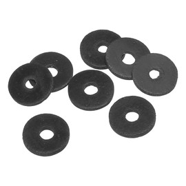 PATIKIL M5 Rubber Flat Washer, 8 Pack 5mm ID 18mm OD 2mm Thick Sealing Spacer Gasket Ring for Faucet Pipe Water Hose Fastener Bolt, Black