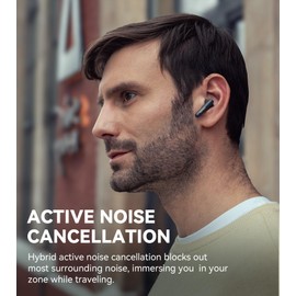 Edifier X5 Pro Active Noise Cancelling Earbuds with AI-Enhanced Calls, Fast Charge, Game Mode, App Customization, IP55 Waterproof, True Wireless Bluetooth 5.3 Technology - Black