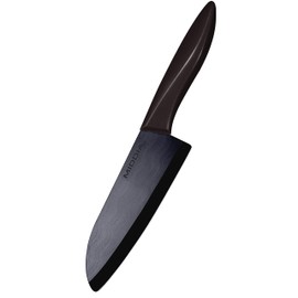 MIDDIA Group Kitchen Knife, Ceramic 5.5" Santoku Knife, Ultra Sharp, Rust-Resistant Blade with Ergonomic Handle, Housewarming Gift, Black Handle/Black Blade