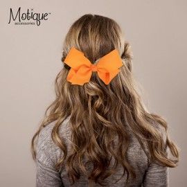 5.5 Inch Bow Clip - Light Orange