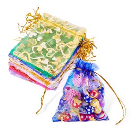 55 Pcs Small Organza Bags 3x4 inches Jewelry Gift Bags Wedding Favor Bags Christmas Party Candy Pouches Mini Drawstring Gift Bags for Party Shower Gift Candy Sachet Candle Cosmetic Crafts