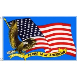 Proud to Be American Flag USA 5 x 3 FT 100% Polyester With Eyelets Banner FlagSuperstore