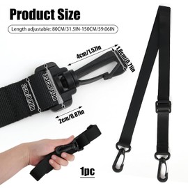 Universal Shoulder Strap, Pack of 2, Slim Strap with 25 mm Width, Length Adjustable Between 75 to 135 cm, Replacement Shoulder Strap for Travel Bags, Sports Bags, Electrical Appliances and More
