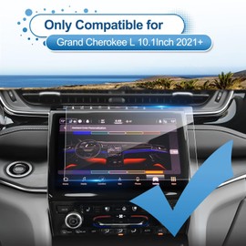 Coleya 2021-2025 Grand Cherokee L Screen Protector, Uconnect® 5 10.1Inch Grand Cherokee L (Limited/Overland/Summit/Summit Reserve), 9H Tempered Glass 2023 2024 2025 Grand Cherokee L Accessories 10.1"