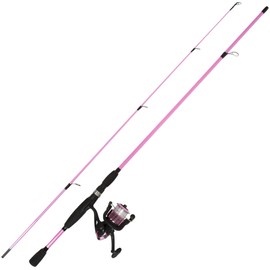 Fishing Rod and Reel Combo - Strike Series Medium Action 78-Inch Spinning Reel Pole - Fishing Gear for Bass, Trout, and Lake by Wakeman (Hot Pink)