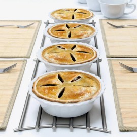 Chantal NEW Vintage Chantal Scalloped Rim 5" a 1.5" Individual White Pie Dish pot pie