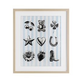 Stupell Industries Glam Western on Blue Birch Framed Print Under Glass design by Lil' Rue, 21 x 17