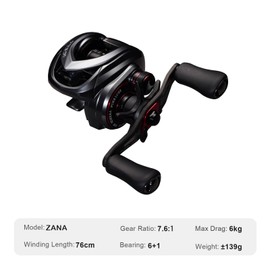 PureLure ZANA Bait Reel, Ultra-lightweight 139g, Compact, Bait Finesse Compatible, SEBS-compatible Magnetic Brake, Can Handle 3.5g Light Lures, Aluminum Monocoque Frame, 6+1 Sealed Bearings