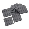 Outsunny 12" x 12" HDPE Interlocking Composite Deck Tile 11 Pack for The Patio or Porch for a New Classic Look, Grey