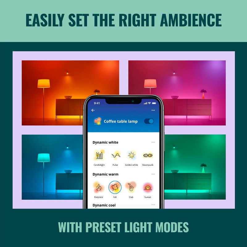 WiZ LED Smart Light Bulbs, Sunset to Sunrise Automation +