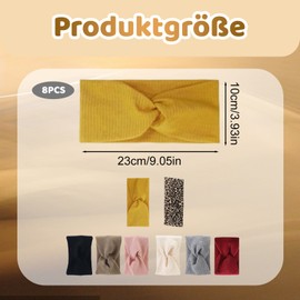 Haarreifen Damen, Stirnband Damen, 8 Stück Anti Rutsch Haarband Haarschmuck Damen, Yoga Workout Laufen Sport Elastische Haarband Damen, Haarschmuck für Damen Mädchen