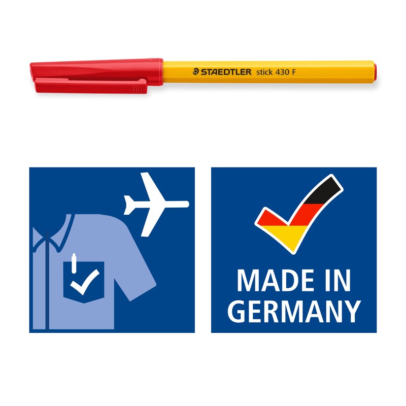 STAEDTLER Medium Stick 430 F-9 Ballpoint Pen Fine, Black, Box