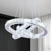 Winretro Modern LED Chandeliers Crystal Chandelier 3 Ring Round Pendant