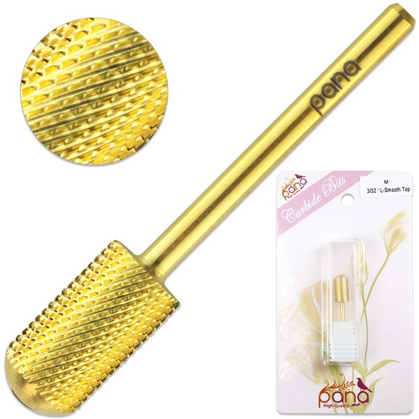 Pana Brand Professional GOLD C (COARSE) Smooth Round Top Large Dome Top Barrel Carbide Bit 3/32" Shank Size