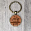 Retirement Gift Keyring, Leather Engraved Key Chain (This Legend Retired)