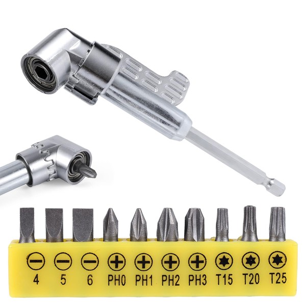 105 Degree Right Angle Drill Adapters with Bend Screwdriver Bit,