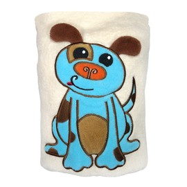 Sozo Baby-Boys Newborn Puppy Snuggle Blanket, Tan/Blue, One Size