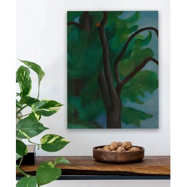 Tree with Cut Limb by Georgia O'Keeffe American Trees and Shrubs Art - Oil on canvas Painting - Flower and Plants Decor & Gift for Art Enthusiasts (Stretched Canvas, 16" x 20")