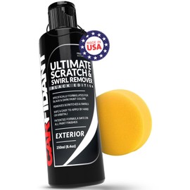 Carfidant Black Scratch and Swirl Remover - Car Paint Scratch Repair & Polishing Compound Kit with Buffer Pad - Restores Gloss & Removes Swirls, Oxidation & Light Scratches - 8.4 fl oz