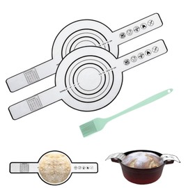Silicone Bread Sling Dutch Oven,Non-Stick & Easy Clean Reusable Silicone Bread Baking Long Handle 8.3 Inch Reusable Silicone 2 PCs+1 Silicone brush