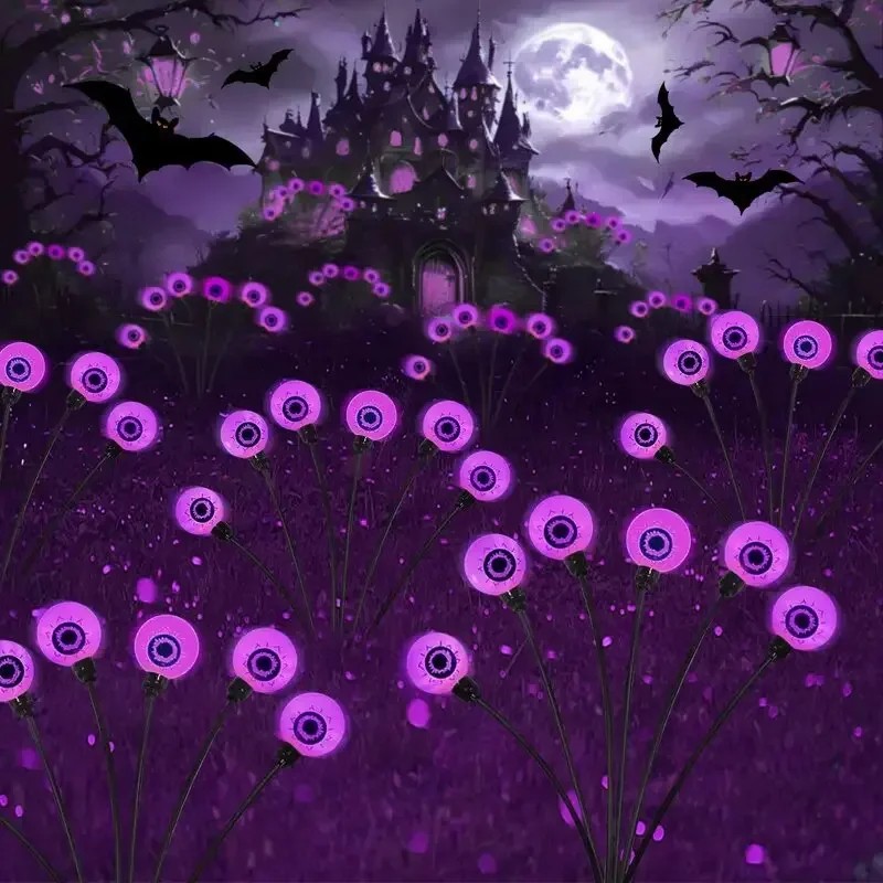 Solar Eyeball Lights for Halloween Decor – 6-Head Outdoor Stake