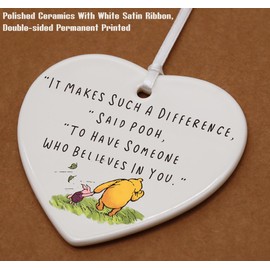 Teacher Mentor Appreciate Gift-It Makes Such A Difference-Teacher Month, Ceramic Heart Ornament Keepsake Plaque Decor Gift-Double-Sided Printing