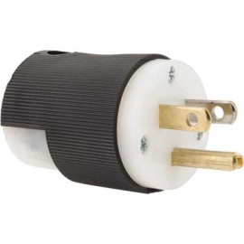 Hubbell HBL5266C Insulgrip Heavy Duty Straight Male Plug, 5-15P Self-Grounding