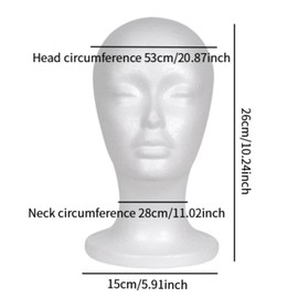 perfeclan Foam Mannequin Head Stand Hairpiece Display Stand Hat Multipurpose Wigs Smooth Head Stand for Hat Shop Home Style B